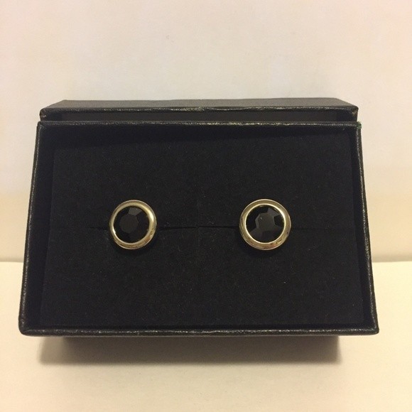 Cuff links, black CZ - Picture 1 of 3